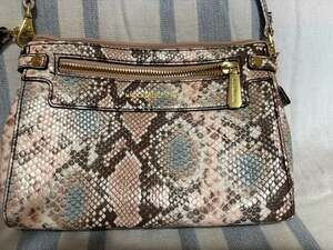 Liz Claiborne Snakeskin Print Convertible Crossbody Bag and Wristlet
